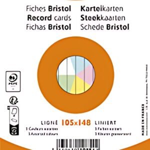 EXACOMPTA Fiches bristol, A6, ligné, rose