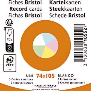 EXACOMPTA Fiches bristol, A7, uni, blanc