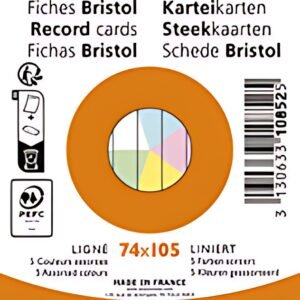 EXACOMPTA Fiches bristol, A7, ligné, bleu azur