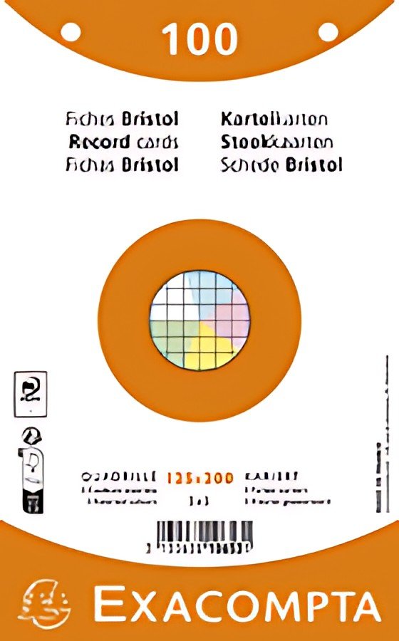 EXACOMPTA Fiches bristol, 170 x220 mm, quadrillé, blanc