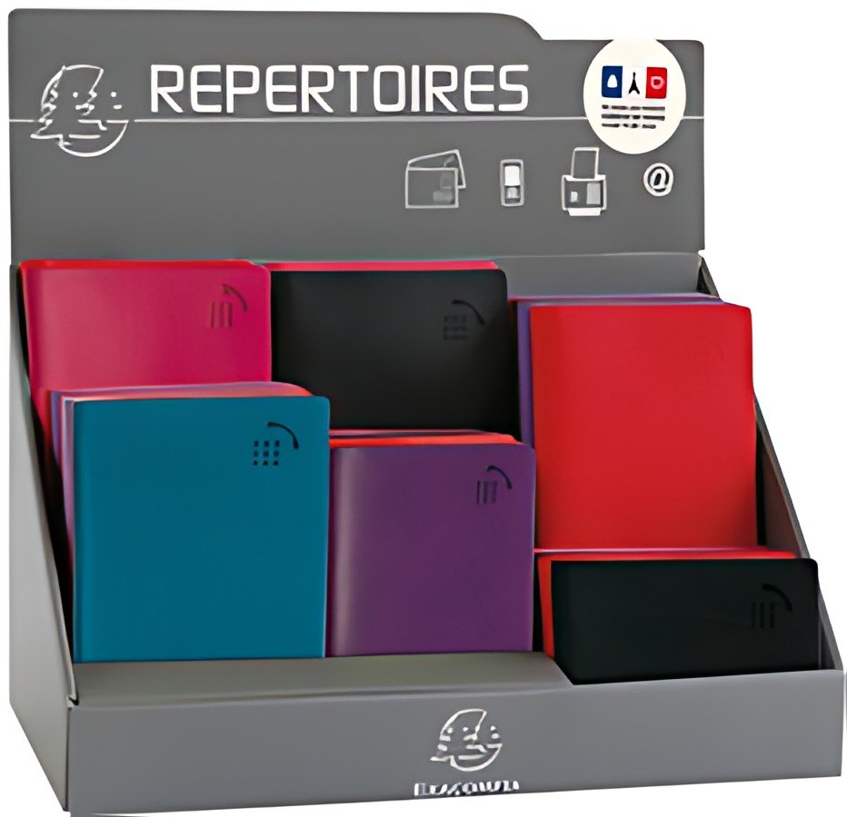 EXACOMPTA Répertoires de poche, présentoir de 26 pièces
