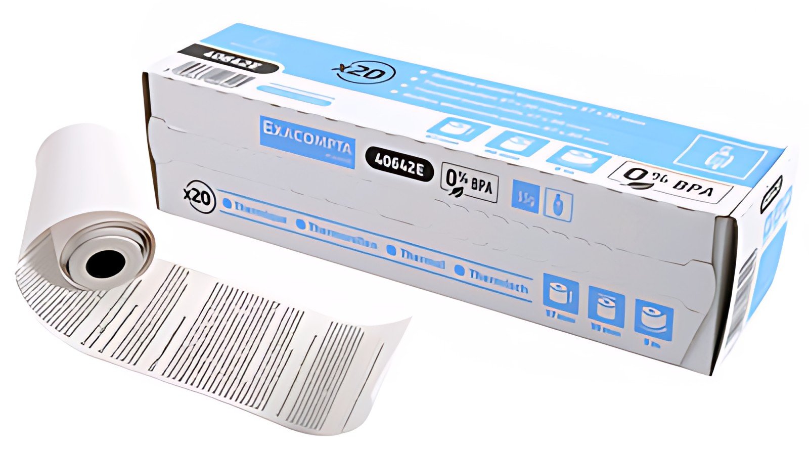 Rouleaux thermiques EXACOMPTA pour systèmes de caisse, 57 mm x 18 m