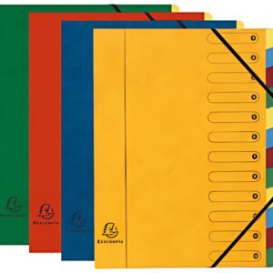 EXACOMPTA Trieur Harmonika, carton, 12 compartiments,assorti