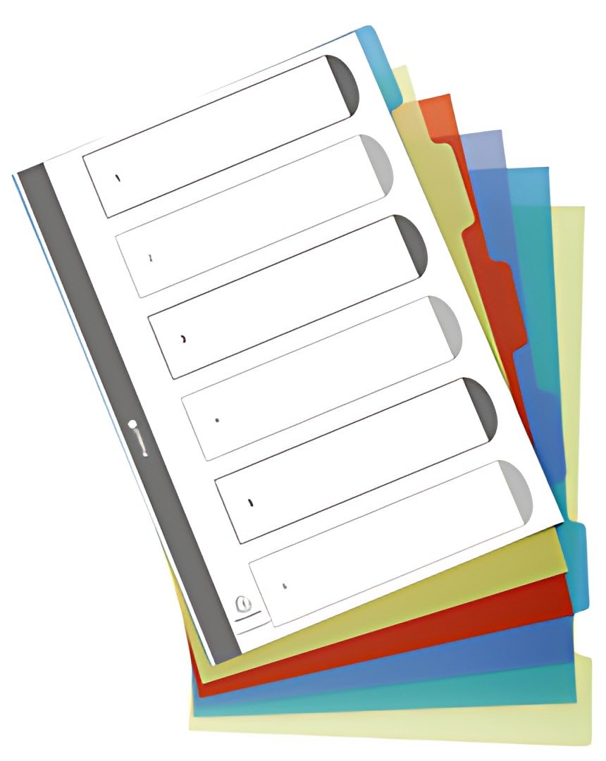EXACOMPTA Intercalaires en plastique, uni, A4, 6 touches