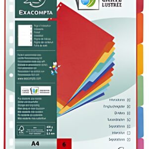 EXACOMPTA Intercalaires en carton, A4+, 6 touches