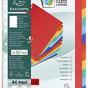 EXACOMPTA Intercalaires en carton, A4+, 12 touches