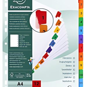 EXACOMPTA Intercalaires en carton 1-12, A4, 12 touches