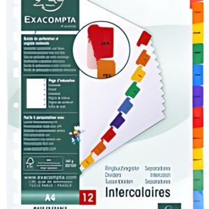 EXACOMPTA Intercalaires mensuels Janvier-Décembre, A4