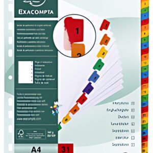 EXACOMPTA Intercalaires en carton 1-31, A4, 31 touches