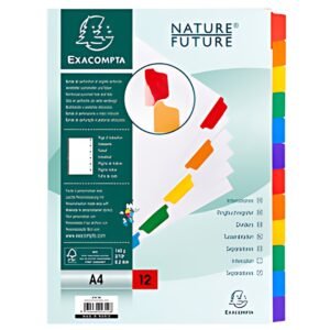 EXACOMPTA Intercalaires en carton, A4, blanc, 6 touches