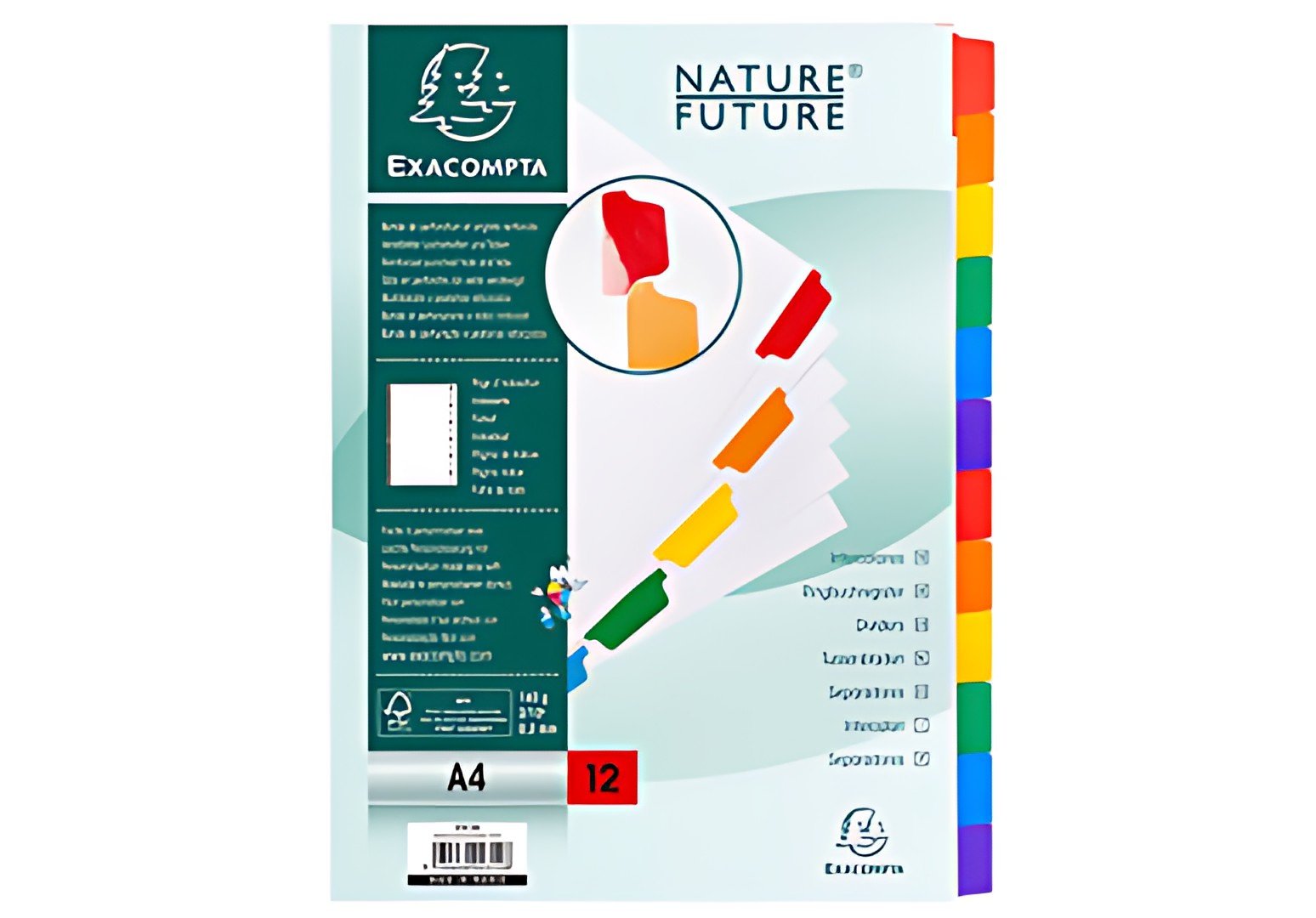 EXACOMPTA Intercalaires en carton, A4, blanc, 6 touches