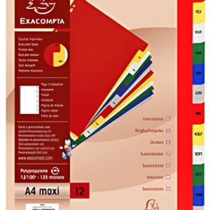 EXACOMPTA Intercalaires mensuels Janvier-Décembre, A4+
