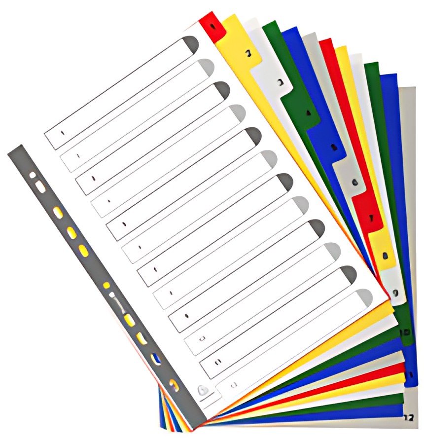 EXACOMPTA Intercalaires à chiffre, 1-12, A4+, 12 touches