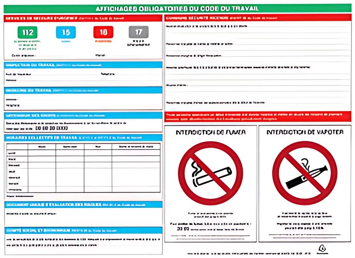 EXACOMPTA Panneau affichage obligatoire, 570 x 420 mm