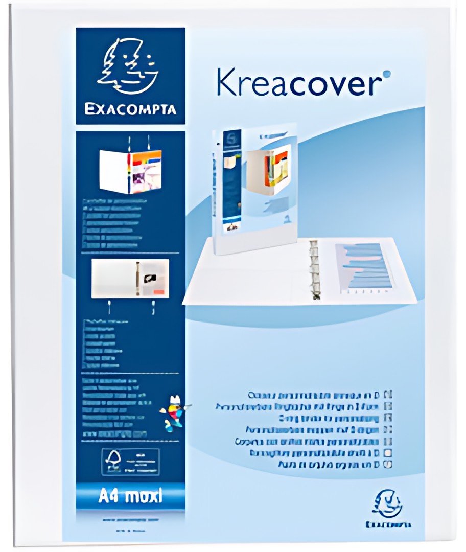 EXACOMPTA Classeur personnalisable Kreacover, A4 Maxi, blanc