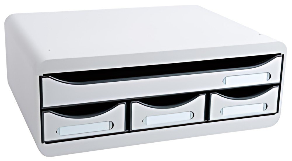 EXACOMPTA Module de classement TOOLBOX MINI, 4 tiroirs, gris