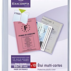 EXACOMPTA Etui de protection, PVC, 4 volets, 88 x 138 mm