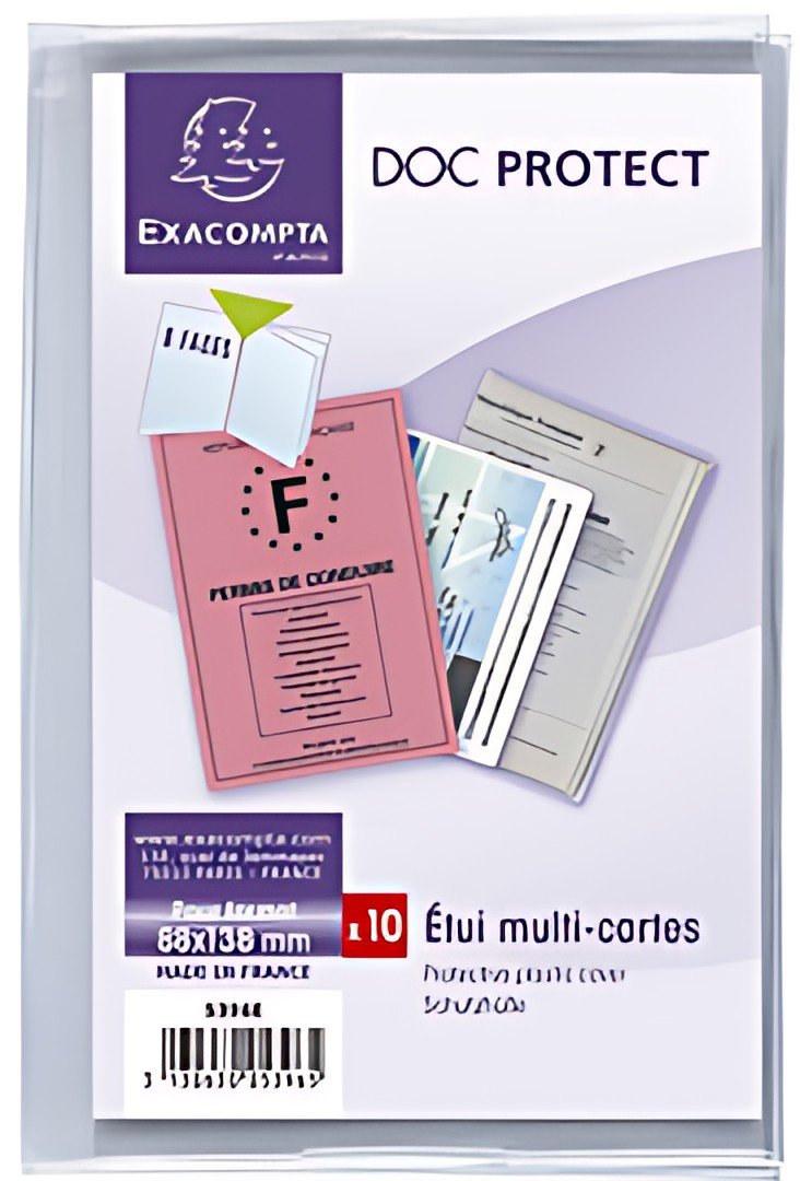 EXACOMPTA Etui de protection, PVC, 4 volets, 88 x 138 mm