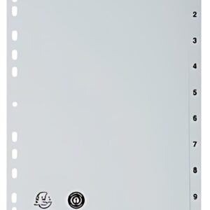 EXACOMPTA Intercalaire numérique en plastique, A4, gris