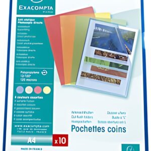 EXACOMPTA Pochette coin, A4, PP 0,12 mm, assorti