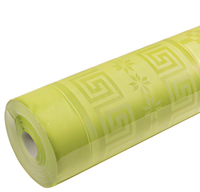 PROnappe Nappe en papier damassé, (l)1,18 x (L)6 m,vert kiwi