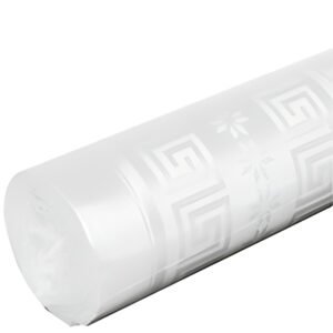 PROnappe Nappe en papier damassé, (l)1,18 x (L)10 m, blanc