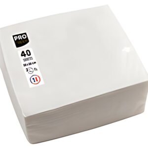 PROnappe Serviette de table jetable, 380 x 380 mm, blanc