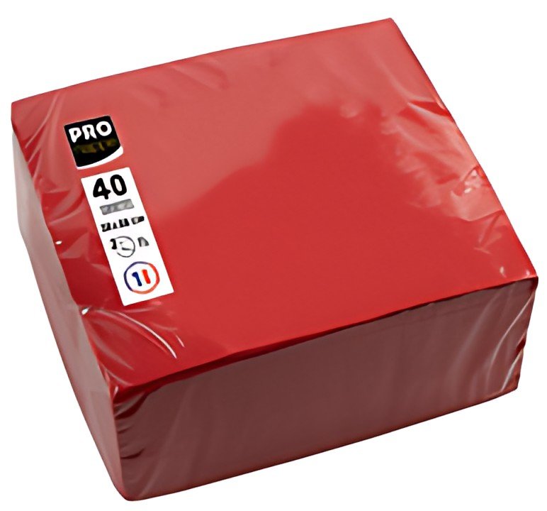 PROnappe Serviette de table jetable, 380 x 380 mm, rouge