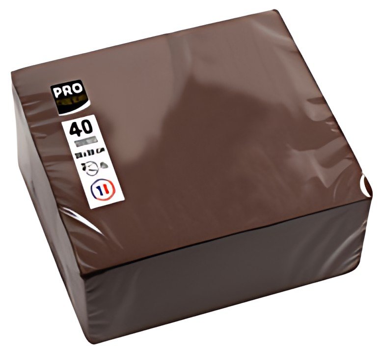 PROnappe Serviette de table jetable, 380 x 380 mm, chocolat