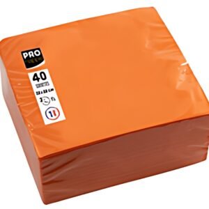 PROnappe Serviette de table jetable, 380 x 380 mm, orange
