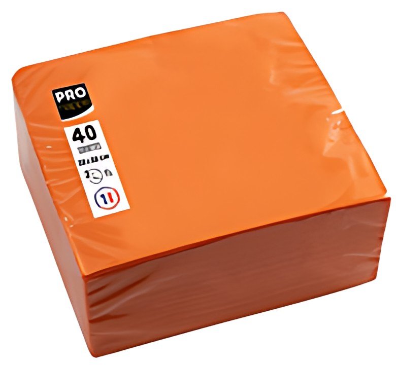 PROnappe Serviette de table jetable, 380 x 380 mm, orange