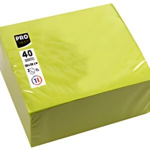 PROnappe Serviette de table jetable, 380 x 380 mm, vert kiwi