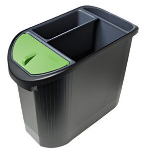 EXACOMPTA Corbeille à papier TOPLINE, 26 litres, noir/