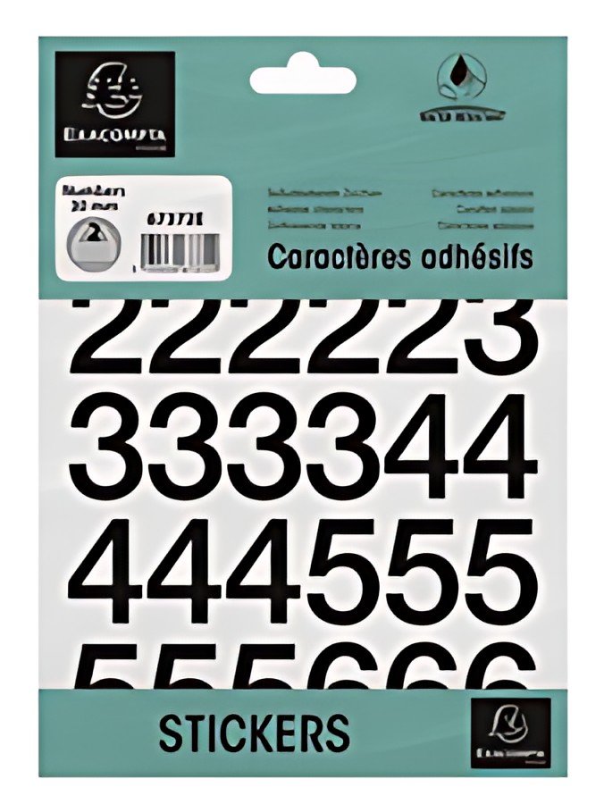 EXACOMPTA Chiffres auto-adhésifs 0-9, 30 mm, noir