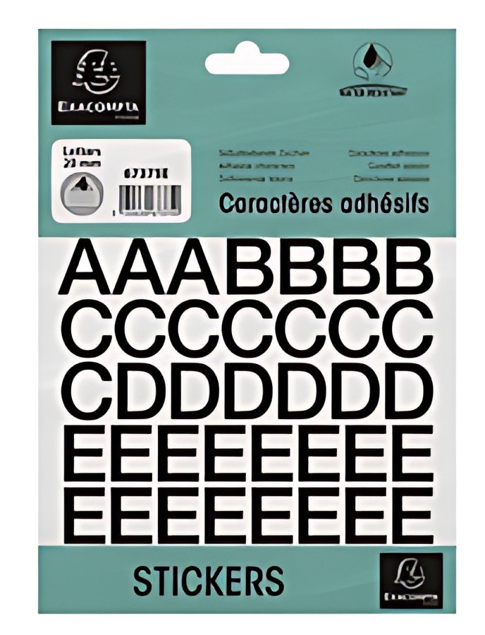EXACOMPTA Lettres auto-adhésives A-Z, 20 mm, noir