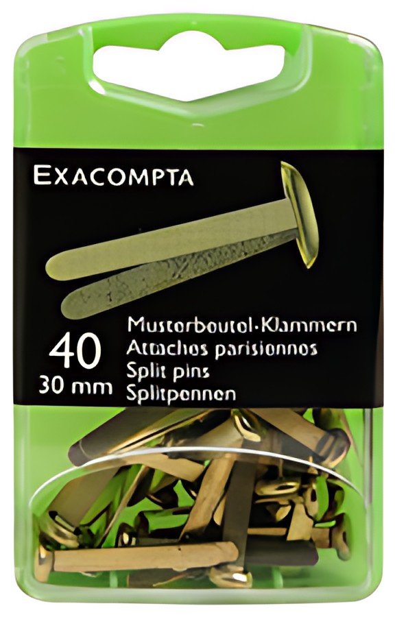 EXACOMPTA Attaches parisiennes à tête ronde, en laiton,30 mm