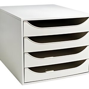 EXACOMPTA Module de classement ECOBOX, 4 tiroirs, noir/gris