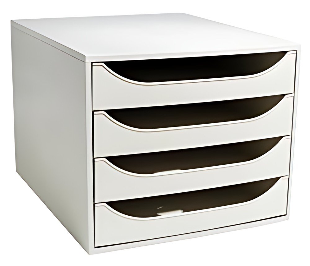 EXACOMPTA Module de classement ECOBOX, 4 tiroirs, noir/gris