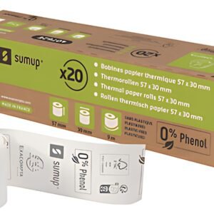 EXACOMPTA Bobine pour ticket CB SumUp, 57 mm x 9 mm, blanc