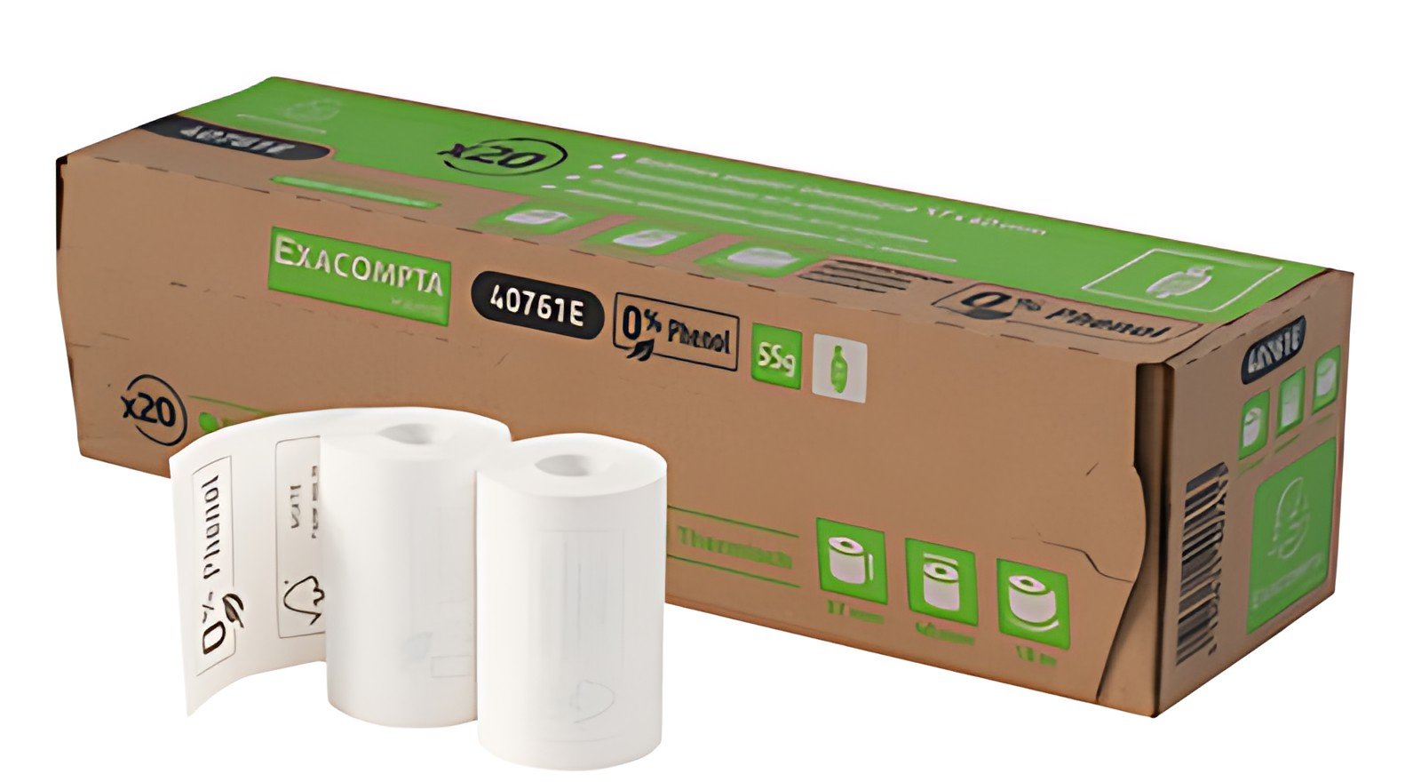 EXACOMPTA Bobine thermique pour caisse, 80 mm x 76 mm, blanc