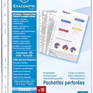 EXACOMPTA Pochette perforée, A4+, PP, transparent lisse