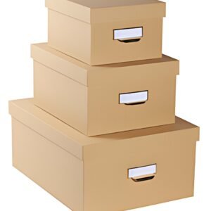 EXACOMPTA Lot de 3 boîtes gigogne Office by Me, beige