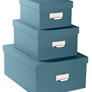 EXACOMPTA Lot de 3 boîtes gigogne Office by Me, bleu canard