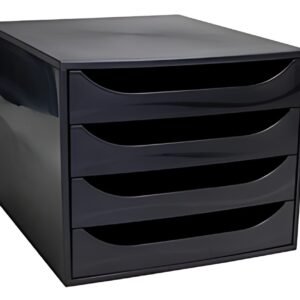 EXACOMPTA Module de classement ECOBOX, 4 tiroirs, noir