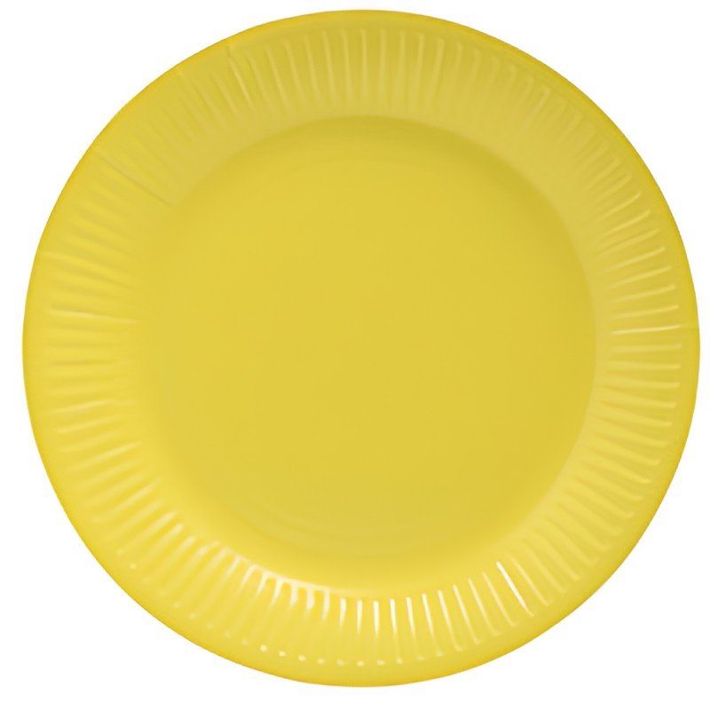 PROnappe Assiette en carton, rond, 230 mm, jaune