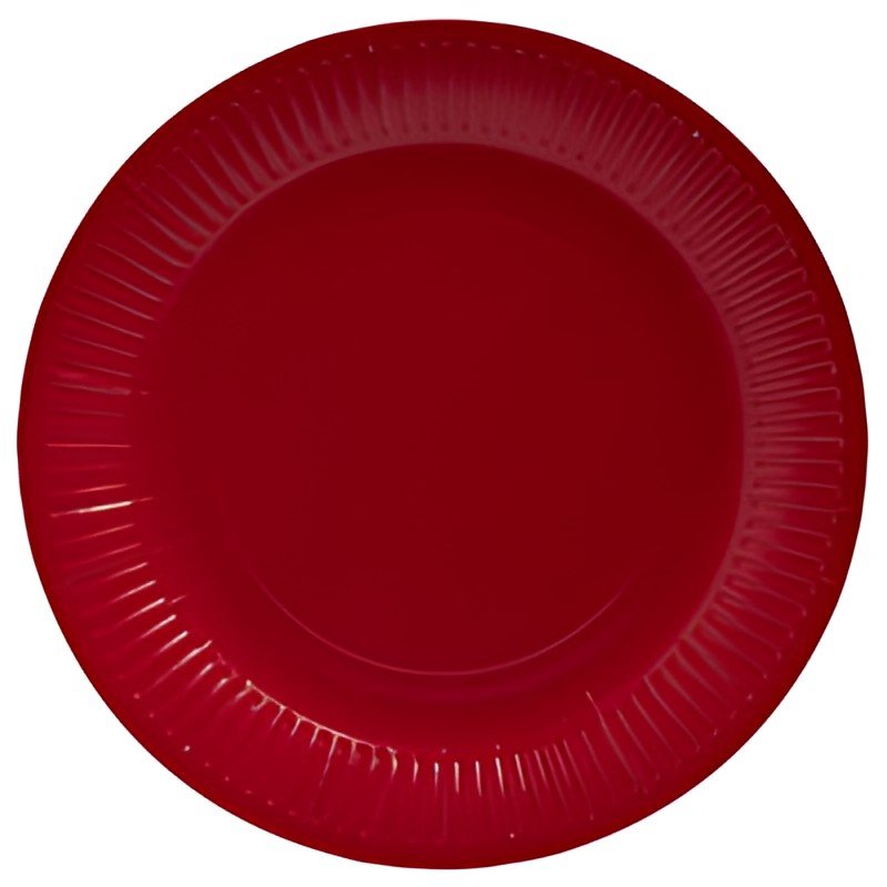 PROnappe Assiette en carton, rond, 230 mm, rouge