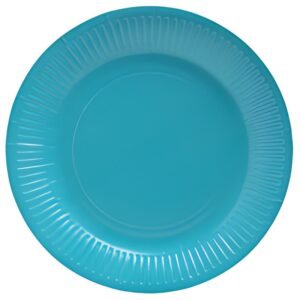 PROnappe Assiette en carton, rond, 230 mm, bleu turquoise