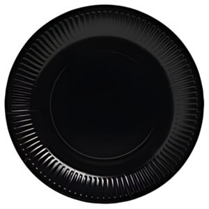 PROnappe Assiette en carton, rond, 230 mm, noir