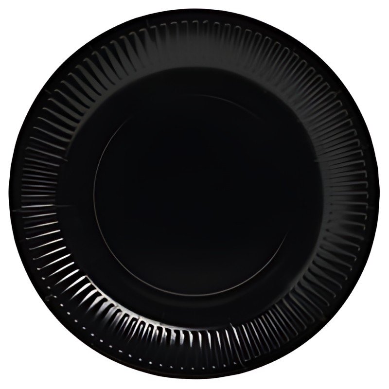 PROnappe Assiette en carton, rond, 230 mm, noir
