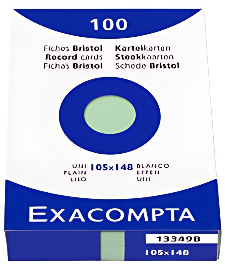 EXACOMPTA Fiches bristol, 75 x 125 mm, quadrillé, assorti